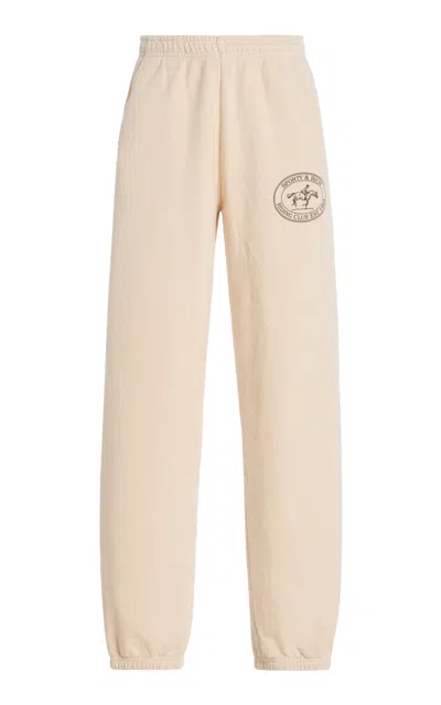 Sporty And Rich Riding Club Cotton Sweatpants In White
