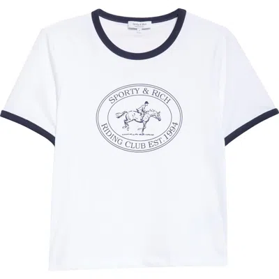 SPORTY AND RICH SPORTY & RICH RIDING CLUB GRAPHIC RINGER T-SHIRT