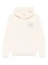 Sporty And Rich Riding Club Printed Cotton-jersey Hoodie In Neutrals