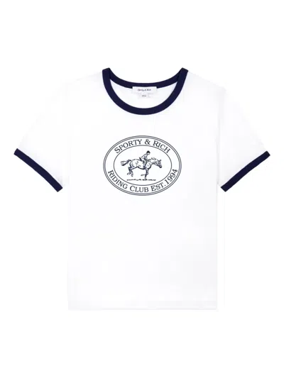 Sporty And Rich Riding Club Ringer T-shirt In White