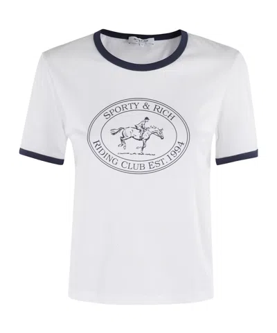 Sporty And Rich Riding Club Ringer Tee In White