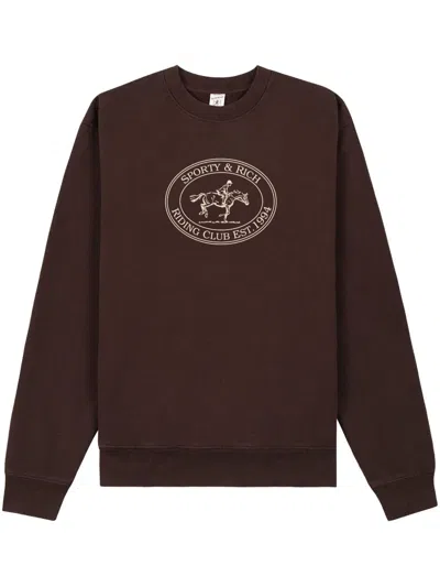 Sporty And Rich Riding Club Sweatshirt In Brown