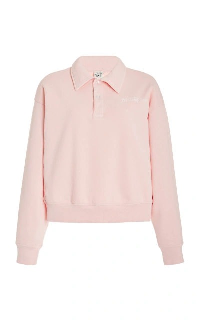 Sporty And Rich Rizzoli Cropped Cotton Polo Sweatshirt In Ballet