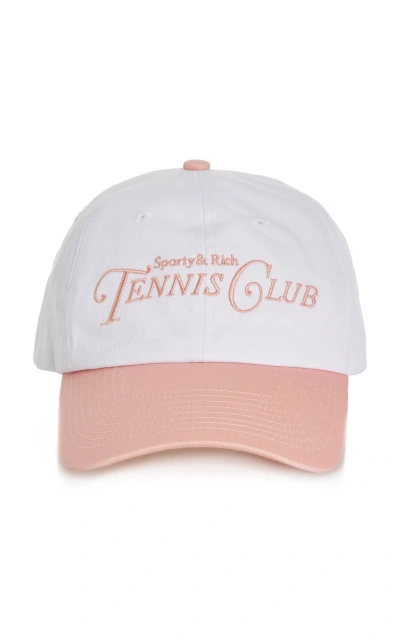 Sporty And Rich Rizzoli Embroidered Cotton Baseball Cap In White