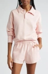 Sporty And Rich Rizzoli Cropped Cotton Polo Sweatshirt In Ballet