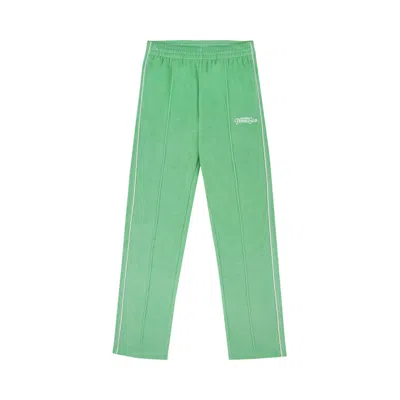 Pre-owned Sporty And Rich Sporty & Rich Rizzoli Tennis Terry Track Pant 'washed Kelly/white' | Green | Women's Size L