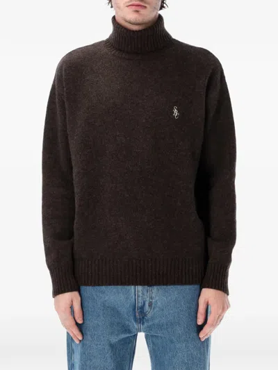 Sporty And Rich Src Oversized Wool Turtleneck Sweater In Black