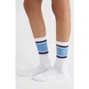 Sporty And Rich Sporty & Rich Roller Logo Embroidered Crew Socks In White
