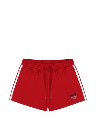 Sporty And Rich Roller Stripe Detail Shorts In Red