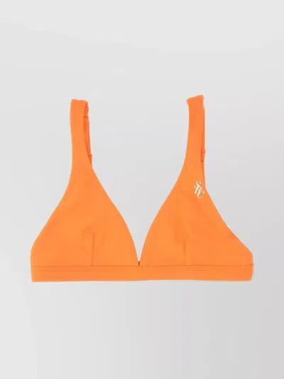 Sporty And Rich Romy Triangle Piece Adjustable Straps In Orange