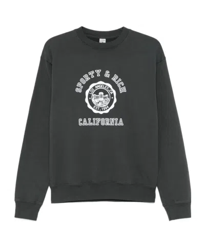 Sporty And Rich Round-neck Logo Sweatshirt