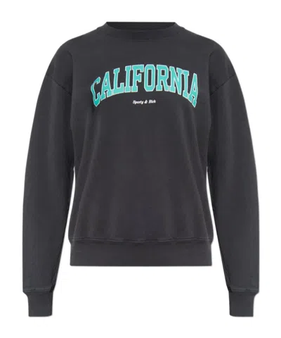 Sporty And Rich Sporty & Rich Mountain Collection Sweatshirt In Black
