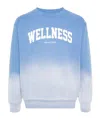 Sporty And Rich Wellness Ivy Ombré Printed Cotton-jersey Sweatshirt In Blue