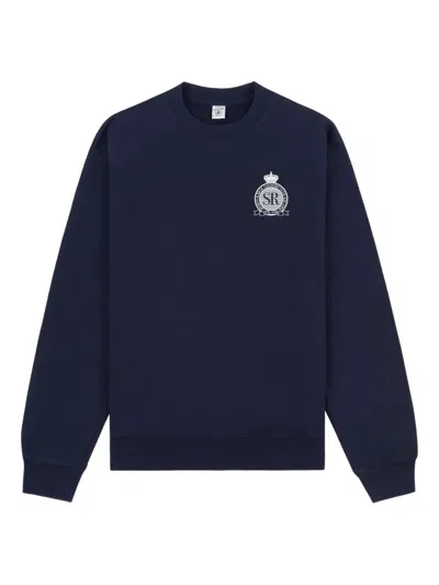 Sporty And Rich Royal Club Crest-embroidered Sweatshirt In Blue