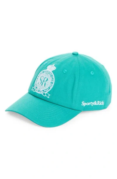 Sporty And Rich Sporty & Rich Royal Club Embroidered Baseball Cap In Blue