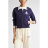 Sporty And Rich Royal Club Embroidered Striped Knitted Cardigan