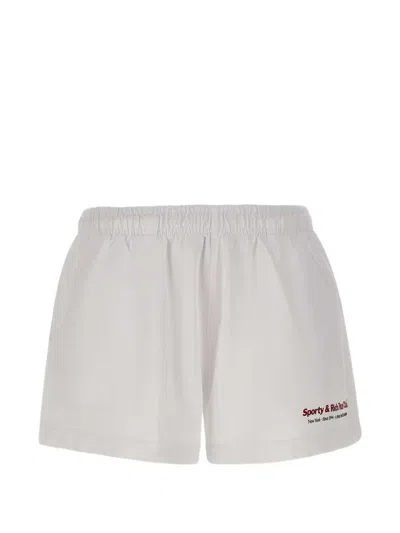 Sporty And Rich Run Club Disco Logo-print Shorts In White