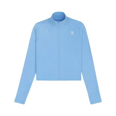 Pre-owned Sporty And Rich Sporty & Rich Runner Active Zip Up Jacket 'atlantic' In Blue