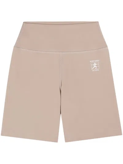 Sporty And Rich Runner Box Cycling Shorts In Neutrals