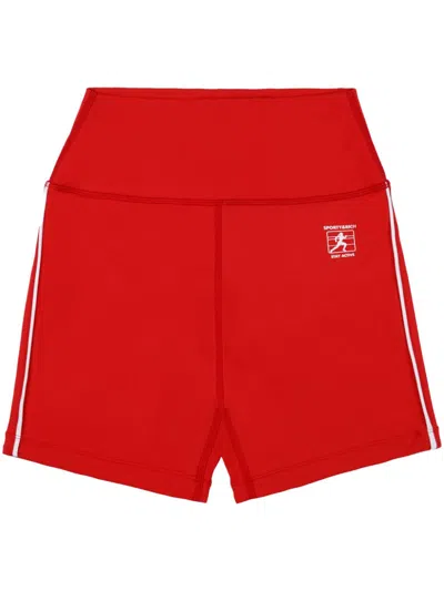 Sporty And Rich Runner Box Cycling Shorts In Red