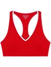Sporty And Rich Runner Box Sports Bra In Red