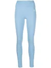 Sporty And Rich Runner Logo-print Leggings In Blue