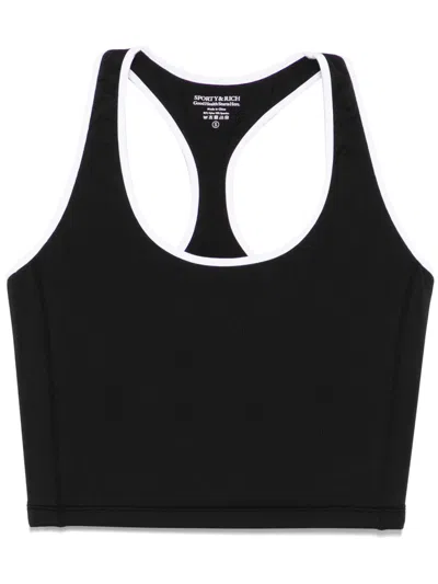 Sporty And Rich Runner Performance Tank Top In Black