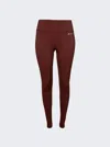 Sporty And Rich Runner Script High Waisted Legging In Maroon