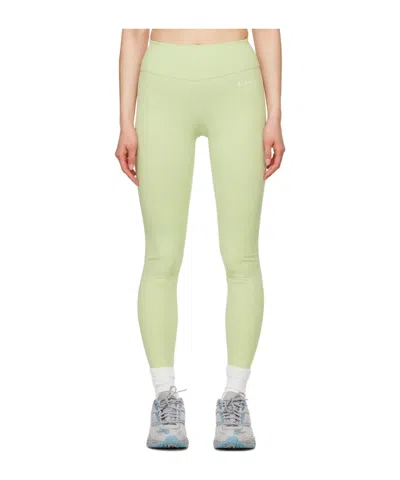Sporty And Rich Runner Script Logo-print Leggings In Yellow