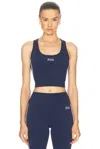 Sporty And Rich Runner Sports Tank Top In Navy & White