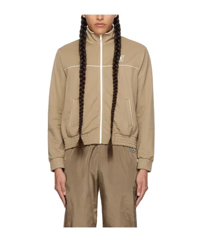 Sporty And Rich Runner Zip-up Track Jacket In Nude