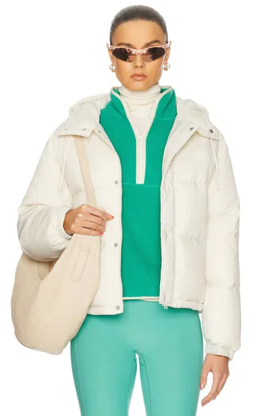 Sporty And Rich Running Woman Hooded Down Jacket In Cream