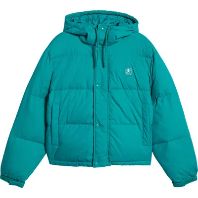 Sporty And Rich Sporty & Rich Running Woman Hooded Down Puffer Jacket In Spring Green