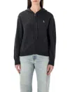 Sporty And Rich Sporty & Rich S&r Cashmere Zip Hoodie In Black