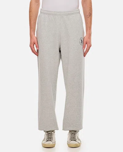 Sporty And Rich S&r Logo Cotton Blend Sweatpants In Grey