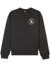 Sporty And Rich S&r Logo-print Crew-neck Sweatshirt In Black