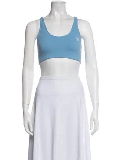 Pre-owned Sporty And Rich Scoop Neck Sleeveless Sports Bra In Blue