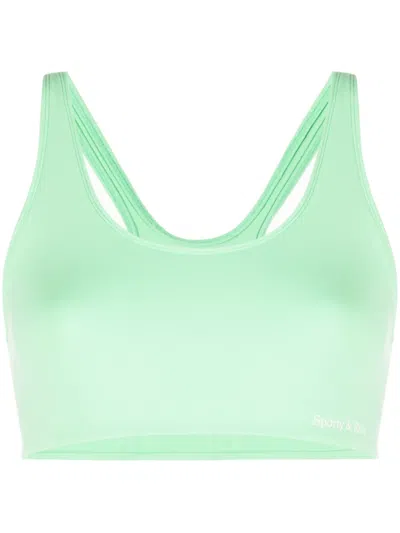 Sporty And Rich Scoop-neck Sports Bra In Green