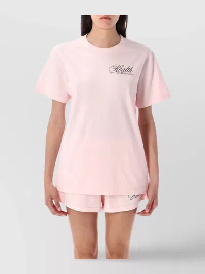 Sporty And Rich Script Health Tshirt Short Sleeves In Pink