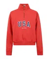 Sporty And Rich Womens Sports Red Oly Usa High-neck Cotton-jersey Sweatshirt In Red
