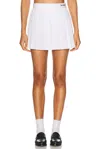 Sporty And Rich Anae Embroidered Pleated Cotton-poplin Mini Skirt In White
