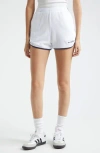 Sporty And Rich Sporty & Rich Serif Logo Cotton Terry Shorts In White
