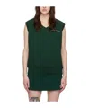 Sporty And Rich Embroidered Cotton-jersey Vest In Green