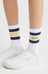 Sporty And Rich Sporty & Rich Serif Logo Crew Socks In Open White