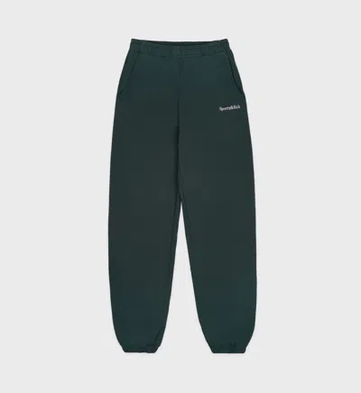 Sporty And Rich Serif Logo Emb Sweatpant In Forest