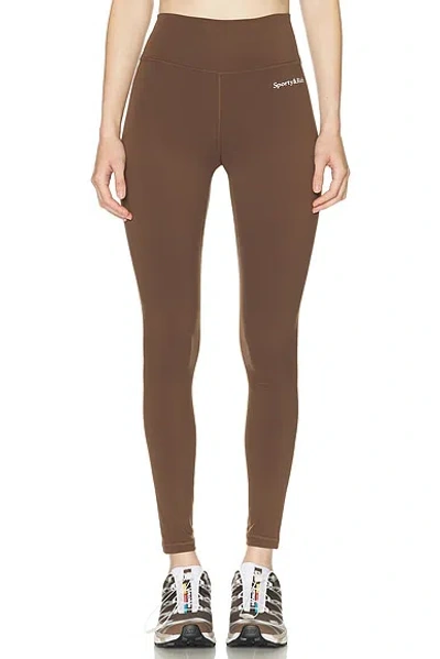 Sporty And Rich Serif Logo Legging In Brown
