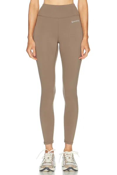 Sporty And Rich Serif Logo Legging In Sand