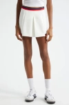 Sporty And Rich Sporty & Rich Serif Logo Mila Pleated Skirt In White
