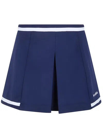 Sporty And Rich Sporty & Rich Serif Logo "mila" Skirt In Blue