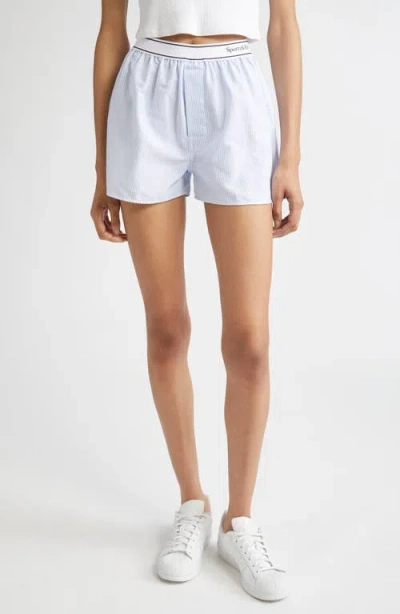 Sporty And Rich Sporty & Rich Serif Logo Oxford Boxer Shorts